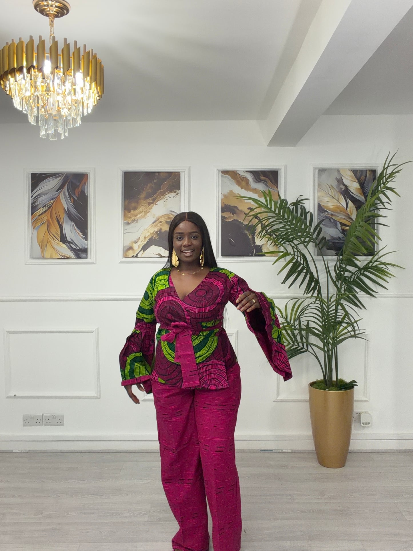 Wrap ankara top and trouser
