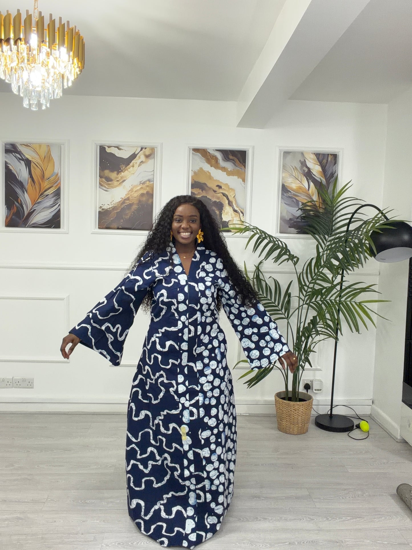 Navy Blue Ankara dress