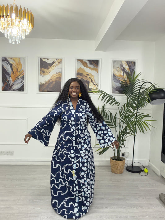 Navy Blue Ankara dress