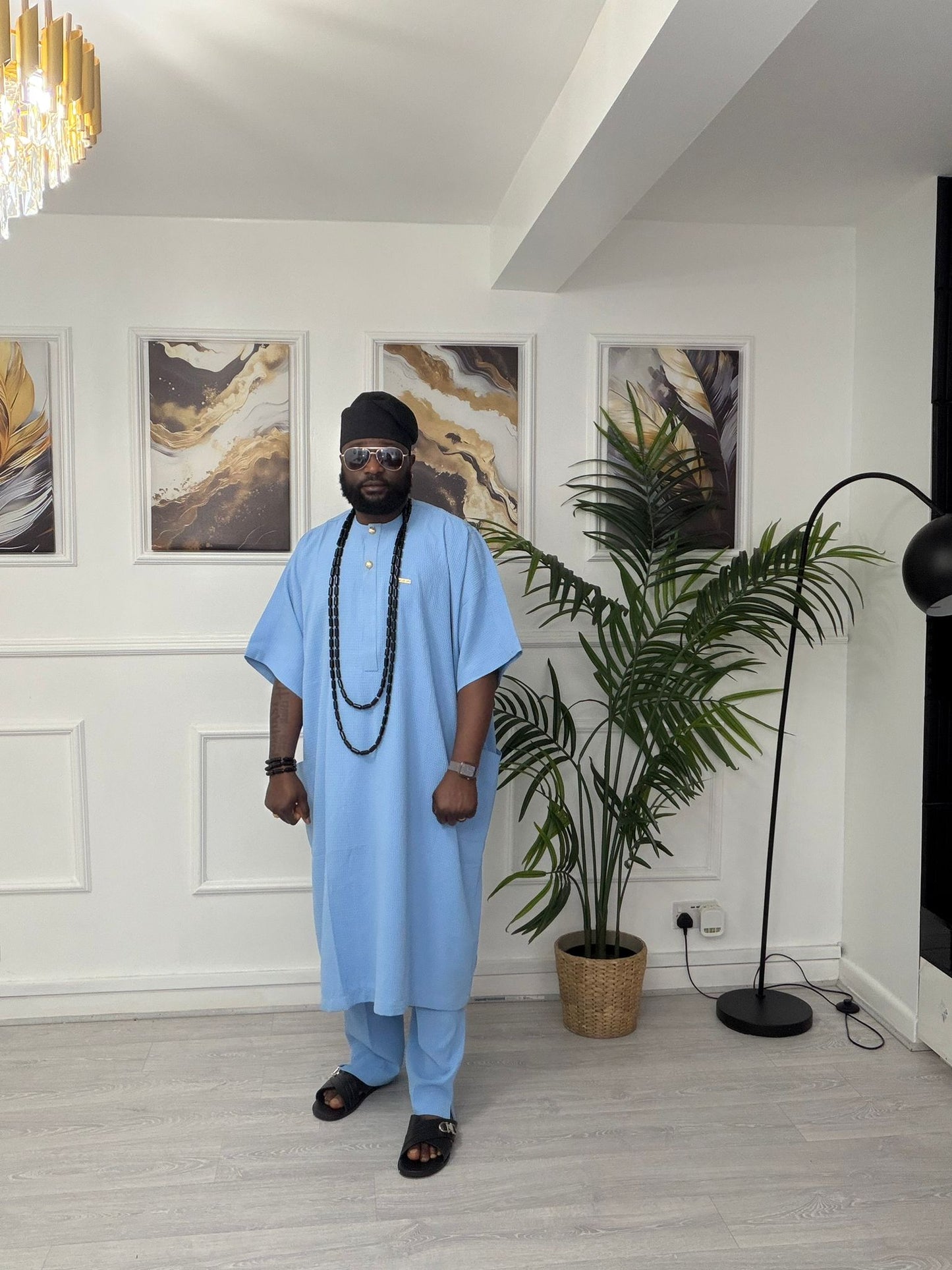 Men’s Dashiki Set (Sky Blue)