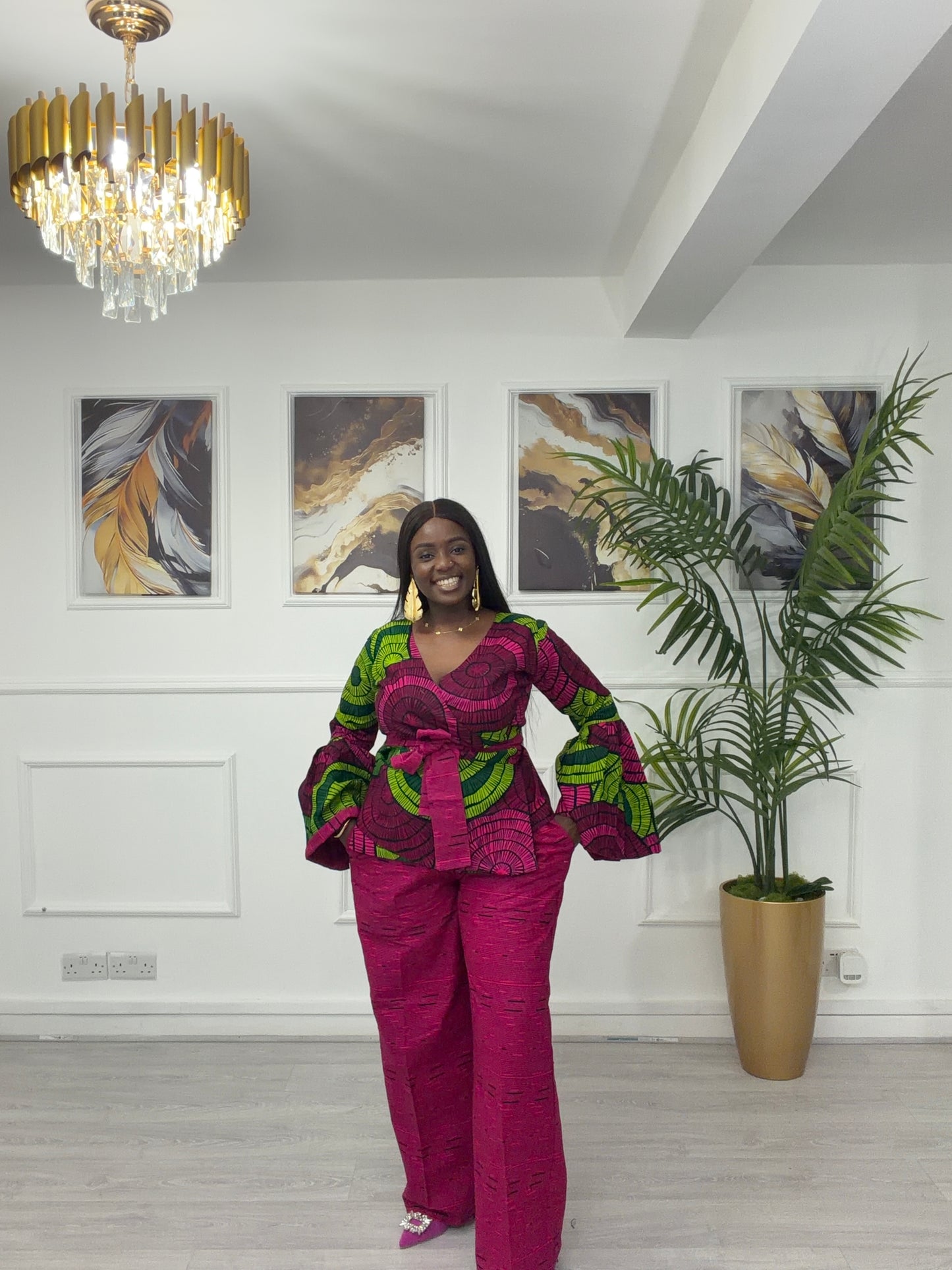 Wrap ankara top and trouser