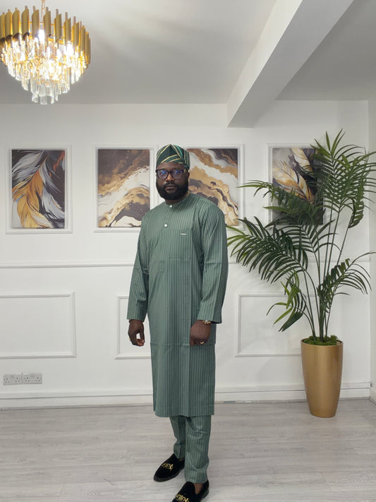 Green strips kaftan