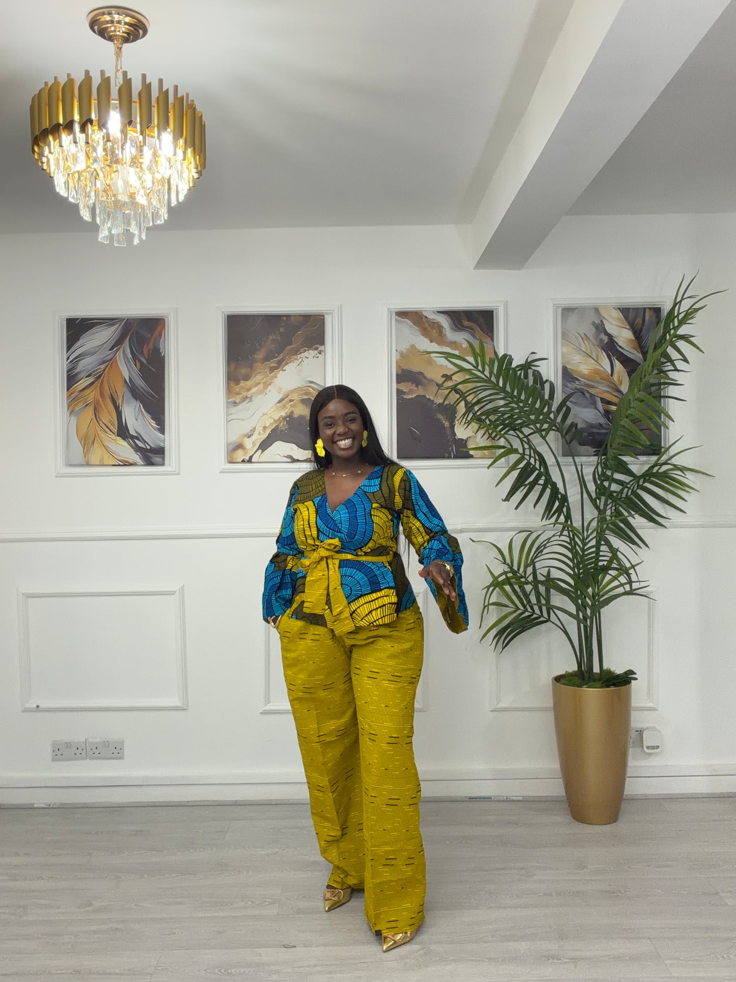 Wrap Ankara top & trouser