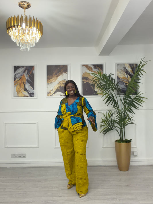 Wrap Ankara top & trouser