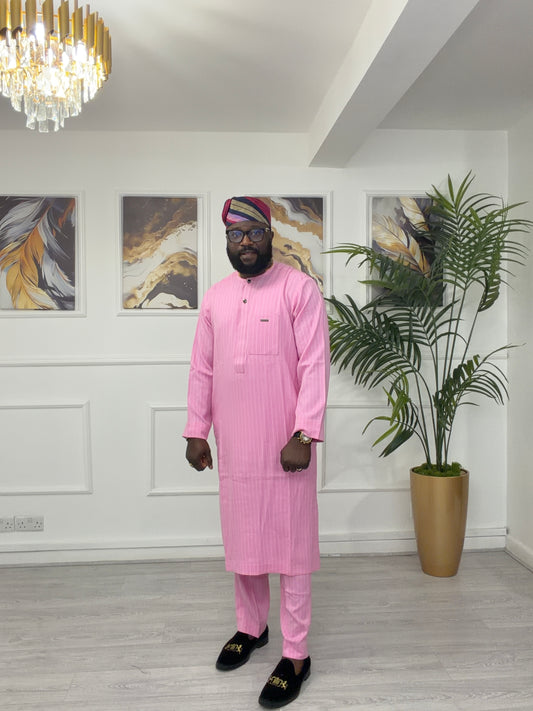 Pink stripes kaftan
