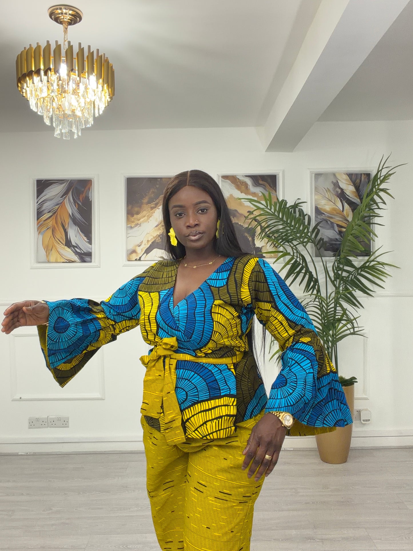Wrap Ankara top & trouser