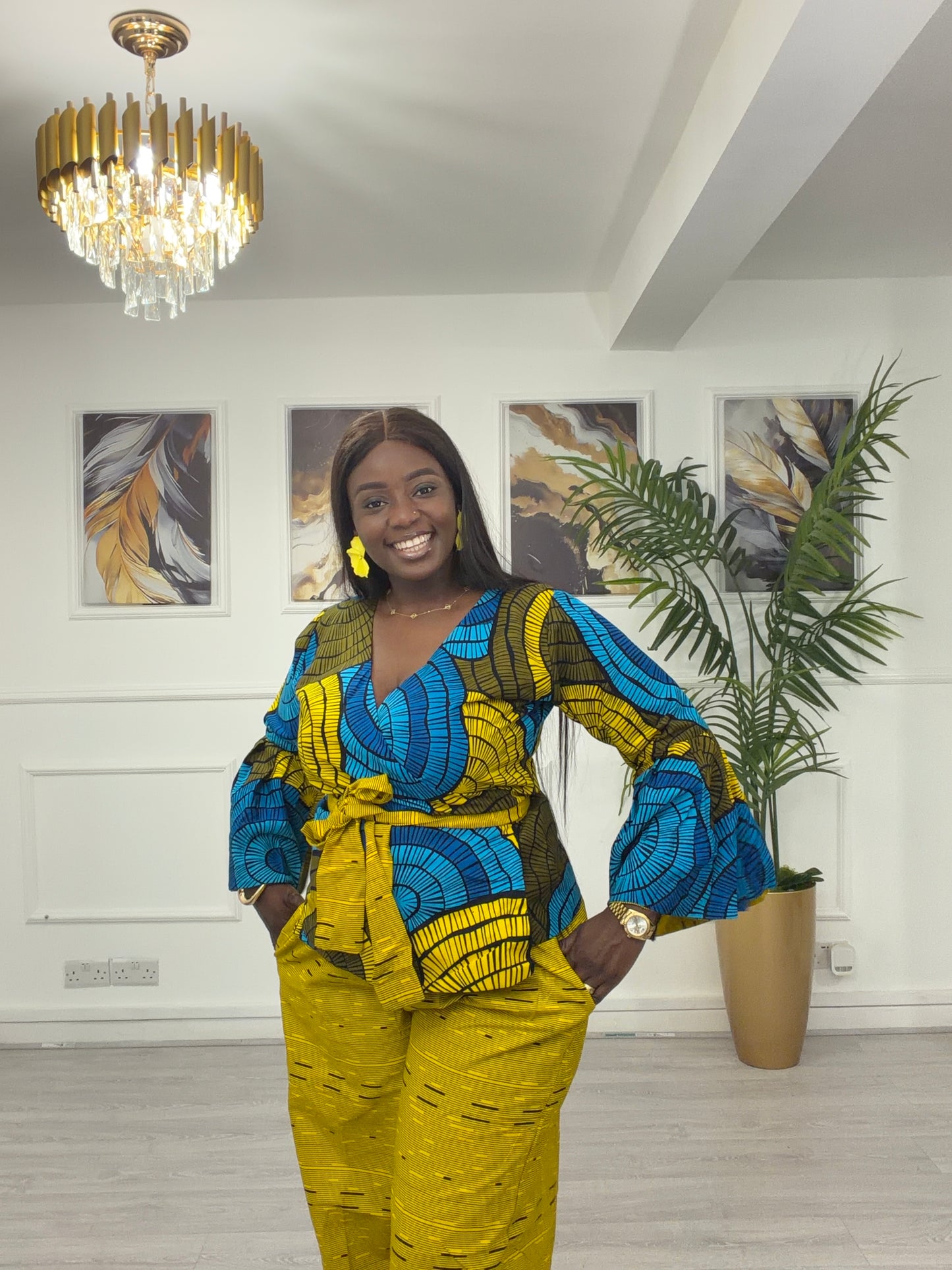 Wrap Ankara top & trouser