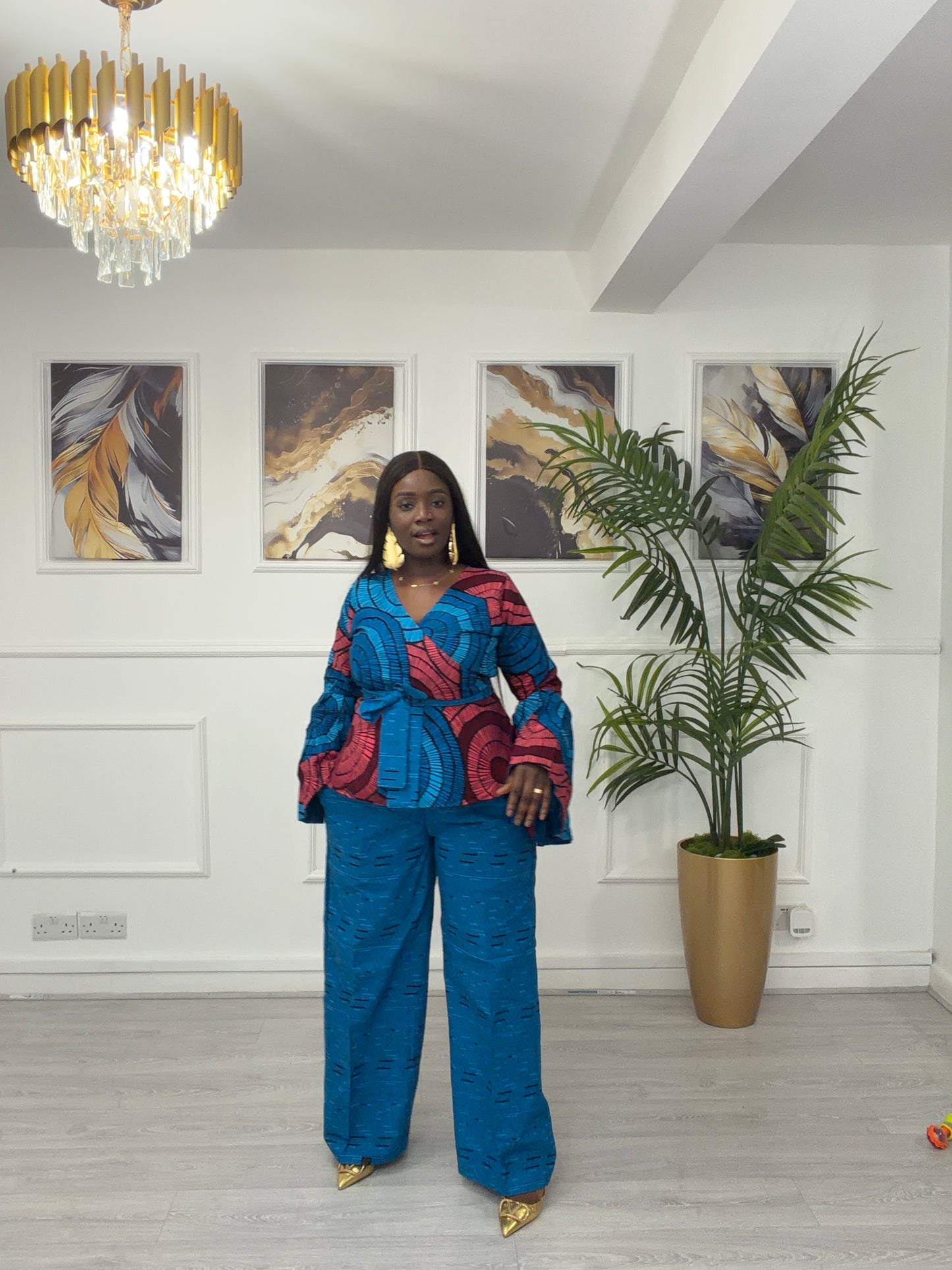 Wrap Ankara top & trouser
