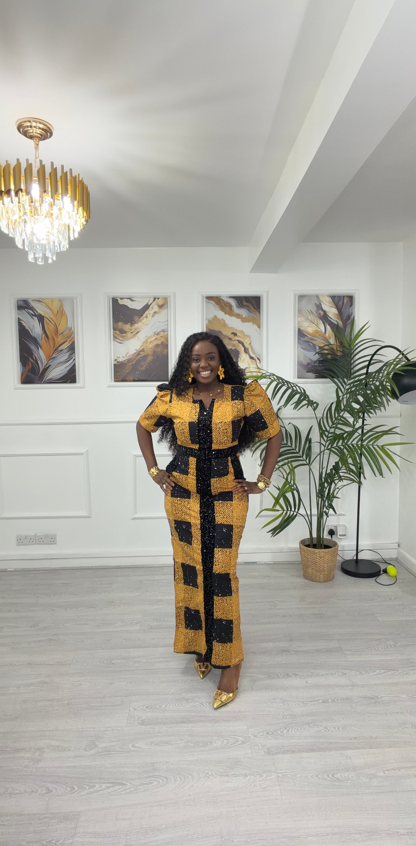 Ankara & Sequence Dress