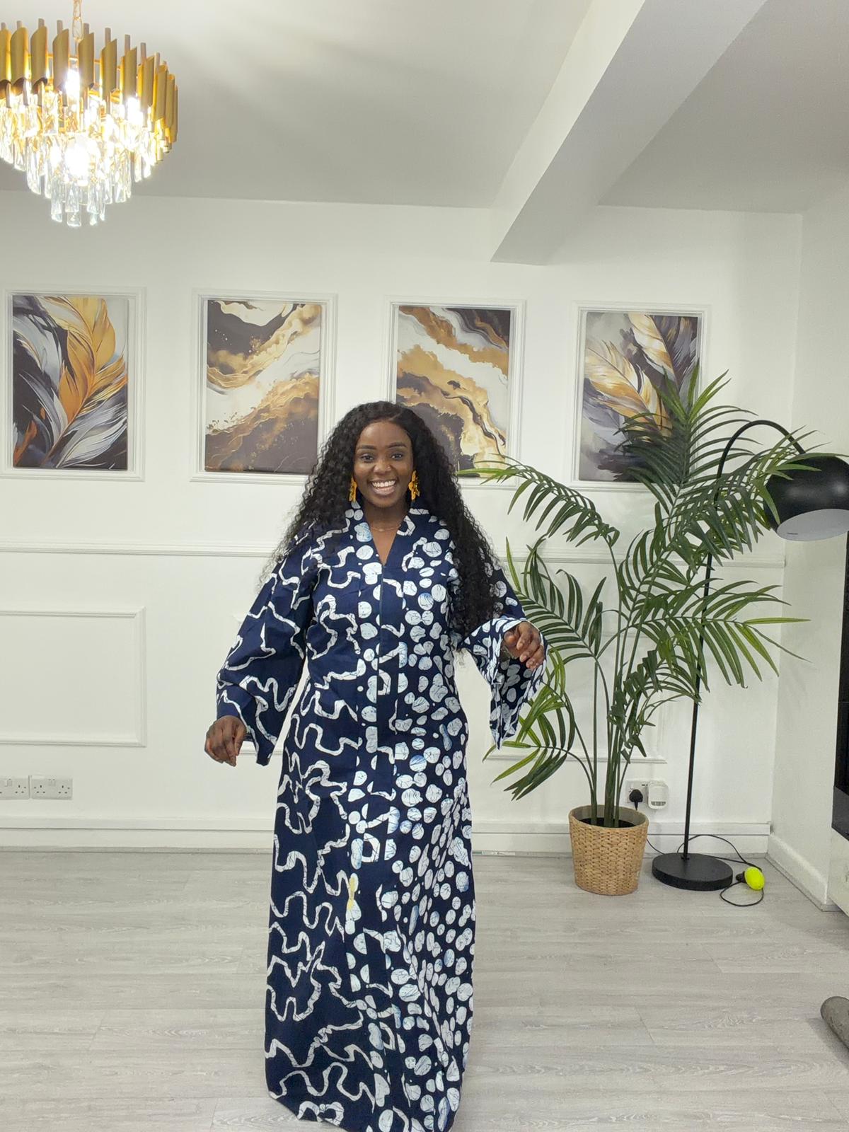 Navy Blue Ankara dress